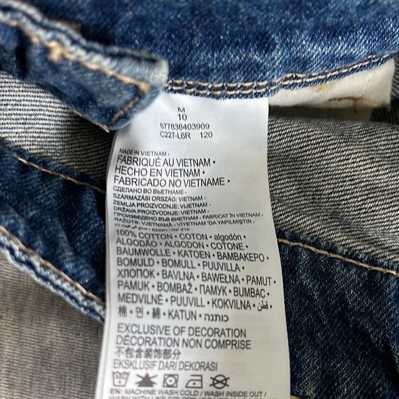 Levi's Denim Shortalls Overall's And T-shirt Red White Blue Girls Size Med NWT - Picture 9 of 9